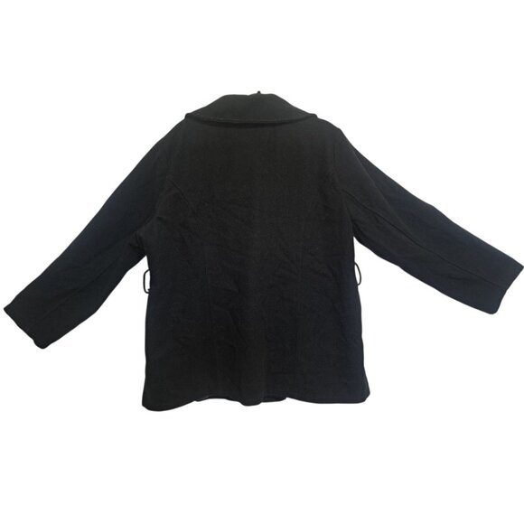 Riley & James Womens Wool Blend Coat 2X Black Double Breasted Winter Jacket - Picture 2 of 7